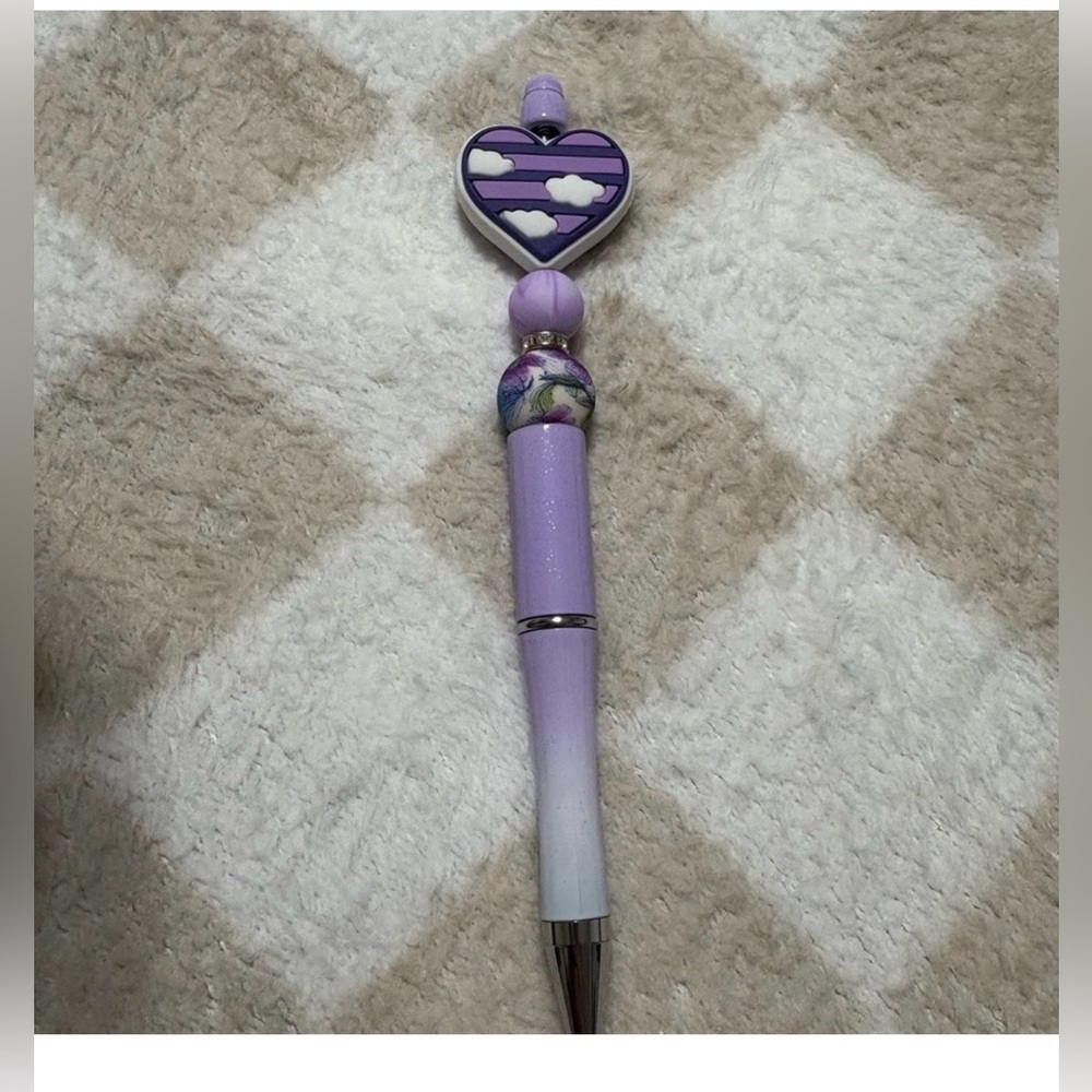 New Purple Heart Charm Gradient Pen